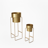 Luxe All-Gold Steel Planter set