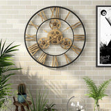 Hammered‑Gold Roman Halo Clock – Gold Antique (24" x 24")