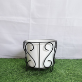 Classic Scroll Black Iron Pot Stand