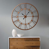 Roman Halo Open‑Frame Wall Clock – Copper (24" x 24")