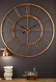 Roman Halo Open-Frame Wall Clock – Copper Finish (24" x 24")