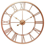 Roman Halo Open-Frame Wall Clock – Copper Finish (24" x 24")