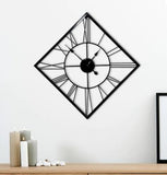 Diamond Roman Halo Open-Frame Wall Clock – Black Finish (24" x 24")