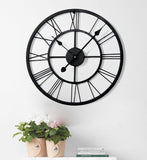 Roman Halo Open-Frame Wall Clock – Black Finish (24" x 24")