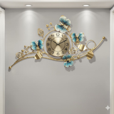 Azure Ginkgo Garden Panorama Clock – Large (38" x 21")