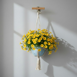 Cotton Rope Hanging Iron Planter