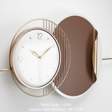 Soleil Petal Disc Wall Clock – Gold & Teal (36" x 18")