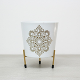 Nature Emblem Metal Pots with Stand