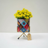 Modern Luxe Iron Printed Pots with Stand