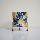 Contemporary Print Metal Pots with Stand