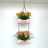 Hanging Welcome Scroll Iron Planter
