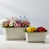 Oval Dotted Metal Pots with Antique Finish – Long Rectangular Set