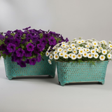 Oval Dotted Metal Pots with Antique Finish – Long Green Set