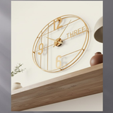 Skyline Orbit Symphony Clock – Brushed Gold (30" x 20")