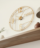 Skyline Orbit Symphony Clock – Brushed Gold (30" x 20")