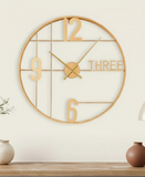 Skyline Orbit Symphony Clock – Brushed Gold (30" x 20")