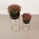 Urban Luxe Black Steel Planters (Set of 2)