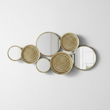 Modern Geometric Circle Wall Mirror (Horizontal)