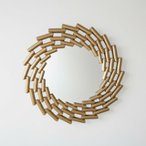 Interlock Barrel-Link Round Mirror