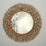 Twig Weave Round Mirror