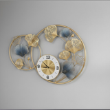 Orbit Circles Modern Wall Clock – Teal & Gold (18" x 30")