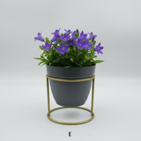 Small Golden Metal Pot with Stand