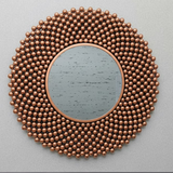 Micro‑Stud Cascade Round Mirror - Copper
