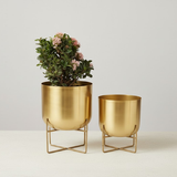 Classic Gold Steel Planters (Set of 2)