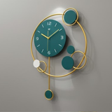 Orbit Circles Modern Wall Clock – Compact (16" x 27")