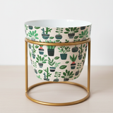 Leafy Forest Print Pot