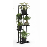 Elegant Vertical Steel Plant Stand – Long (Black)