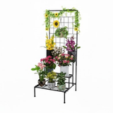 Black Premium 3-Tier Steel Pot Display