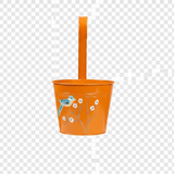 Hand-Painted Steel Hanging Pot with Hook