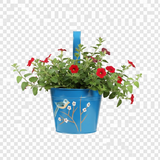 Hand-Painted Steel Hanging Pot with Hook