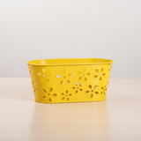Floral Cutwork Steel Oval Pot