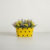 Dotted Metal Flower Basket