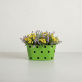 Dotted Metal Flower Basket