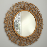 Twig Weave Round Mirror