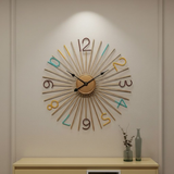 Solaris Ray Wall Clock – Gold & Teal (24" x 24")
