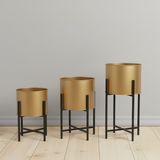 Steel Modern Cylinder Planter Set