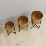 Steel Modern Cylinder Planter Set