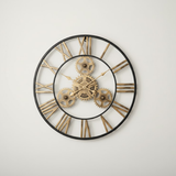Hammered‑Gold Roman Halo Clock – Gold Antique (24" x 24")