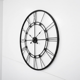 Roman Halo Open‑Frame Wall Clock – Matte Black (24" x 24")