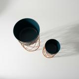 Diamond Lattice Steel Planter Set