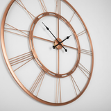 Roman Halo Open-Frame Wall Clock – Copper Finish (24" x 24")