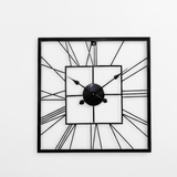 Roman Halo Square Open-Frame Wall Clock – Black Finish (20" x 20")