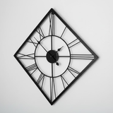 Diamond Roman Halo Open-Frame Wall Clock – Black Finish (24" x 24")