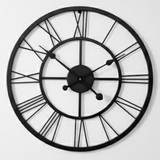 Roman Halo Open-Frame Wall Clock – Black Finish (24" x 24")