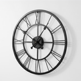 Roman Halo Open-Frame Wall Clock – Black Finish (24" x 24")