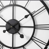 Roman Halo Open-Frame Wall Clock – Black Finish (24" x 24")